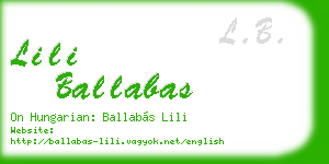 lili ballabas business card